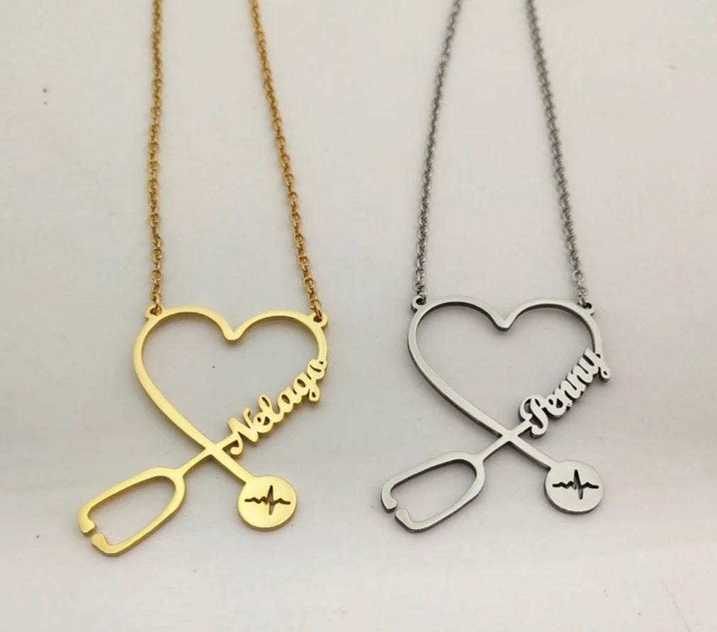 Stethoscope Personalized Name Necklace